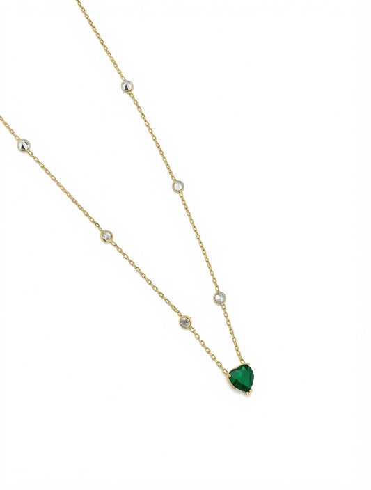 Collier Cœur Emeraude