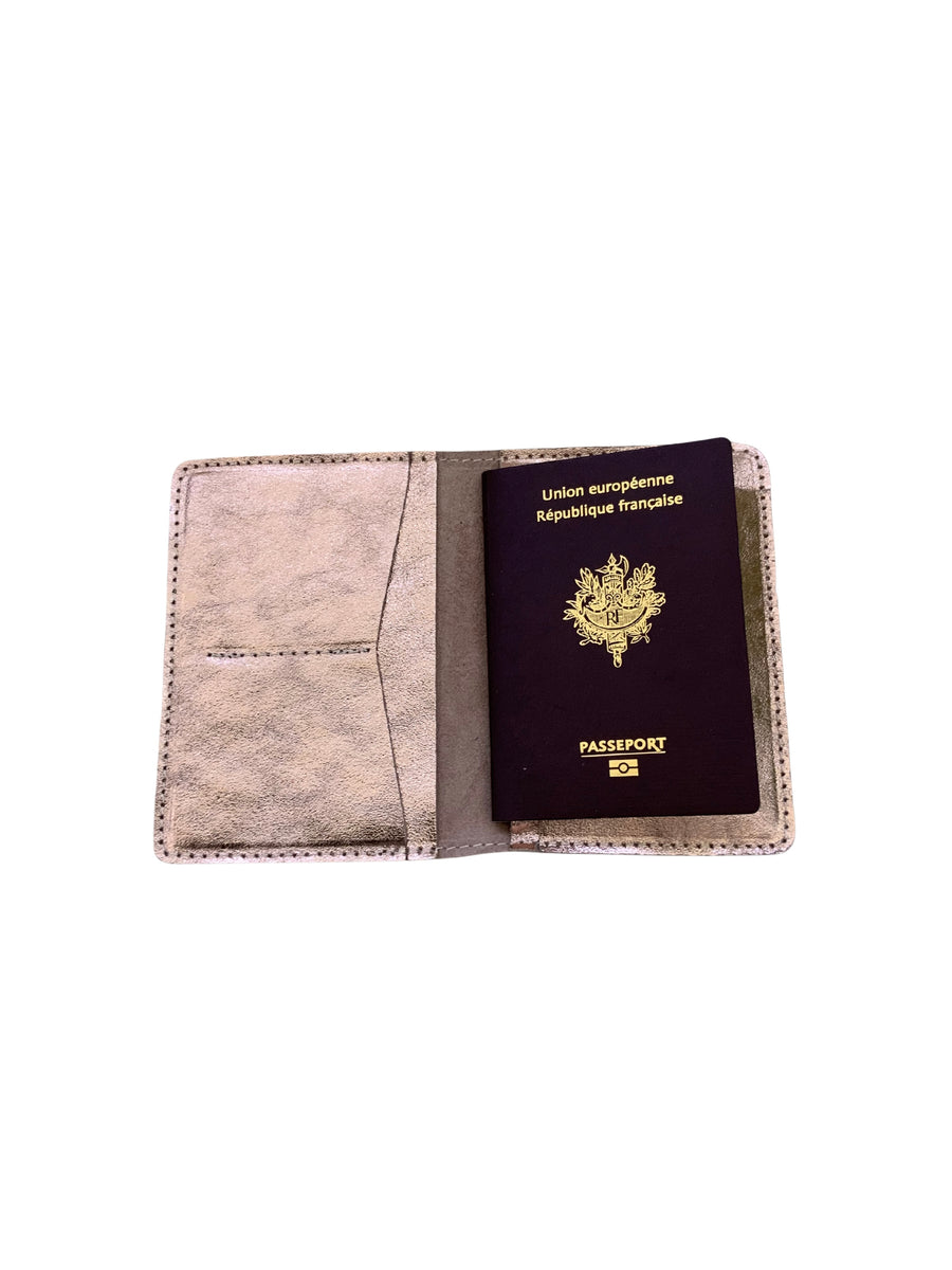 Porte passeport cuir nude