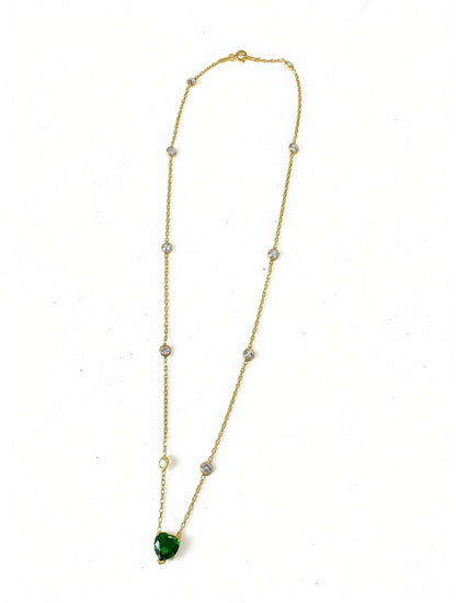 Collier Cœur Emeraude